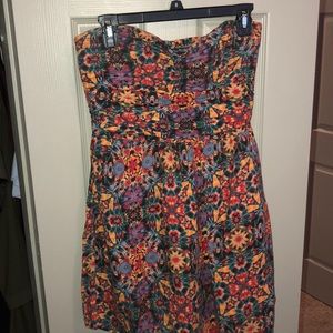 Bright floral strapless sundress!